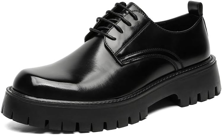 Мужские кожаные оксфорды Santimon на шнуровке, на платформе, с круглым носком и массивной рифленой подошвой, удлиняющие стопу, повседневные туфли-дерби, классические рабочие, офисные, деловые туфли, черный
Мужские кожаные оксфорды Santimon на шнуровке, на платформе, с круглым носком и массивной рифленой подошвой, удлиняющие стопу, повседневные туфли-дерби, классические рабочие, офисные, деловые туфли, черный