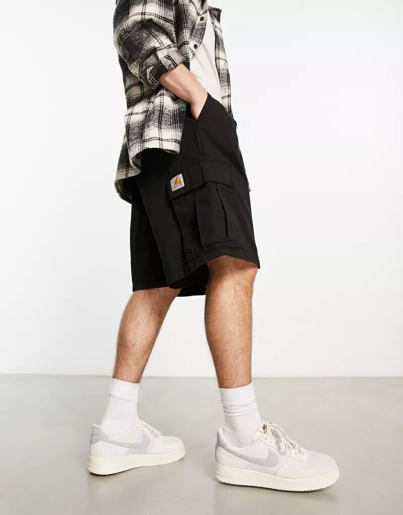 Черные шорты карго Carhartt WIP Regular, окрашенные в готовом виде, Черный, Черные шорты карго Carhartt WIP Regular, окрашенные в готовом виде 
Черные шорты карго Carhartt WIP Regular, окрашенные в готовом виде, Черный, Черные шорты карго Carhartt WIP Regular, окрашенные в готовом виде