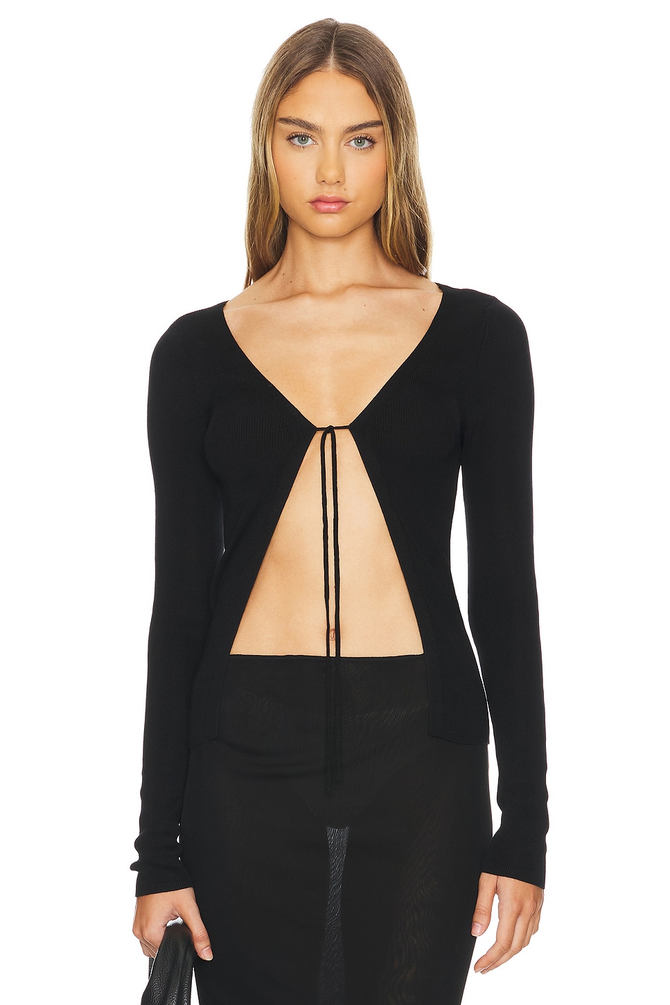 Двусторонний трикотажный топ с завязками rouleau St. Agni, черный
Двусторонний трикотажный топ с завязками rouleau St. Agni, черный