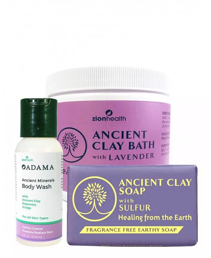Eco Body Trio Bundle гель для душа 2 унции + ванна с лавандовой глиной + серное мыло 6 унций Zion Health
Eco Body Trio Bundle гель для душа 2 унции + ванна с лавандовой глиной + серное мыло 6 унций Zion Health
