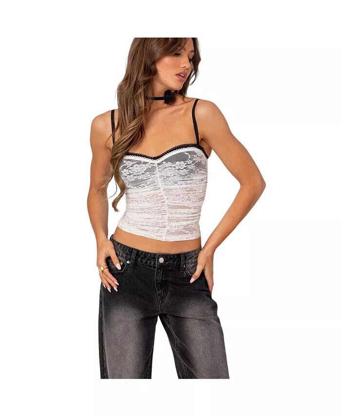 Женский бюстгальтер Eleanor с прозрачным кружевным топом Edikted, белый
Женский бюстгальтер Eleanor с прозрачным кружевным топом Edikted, белый