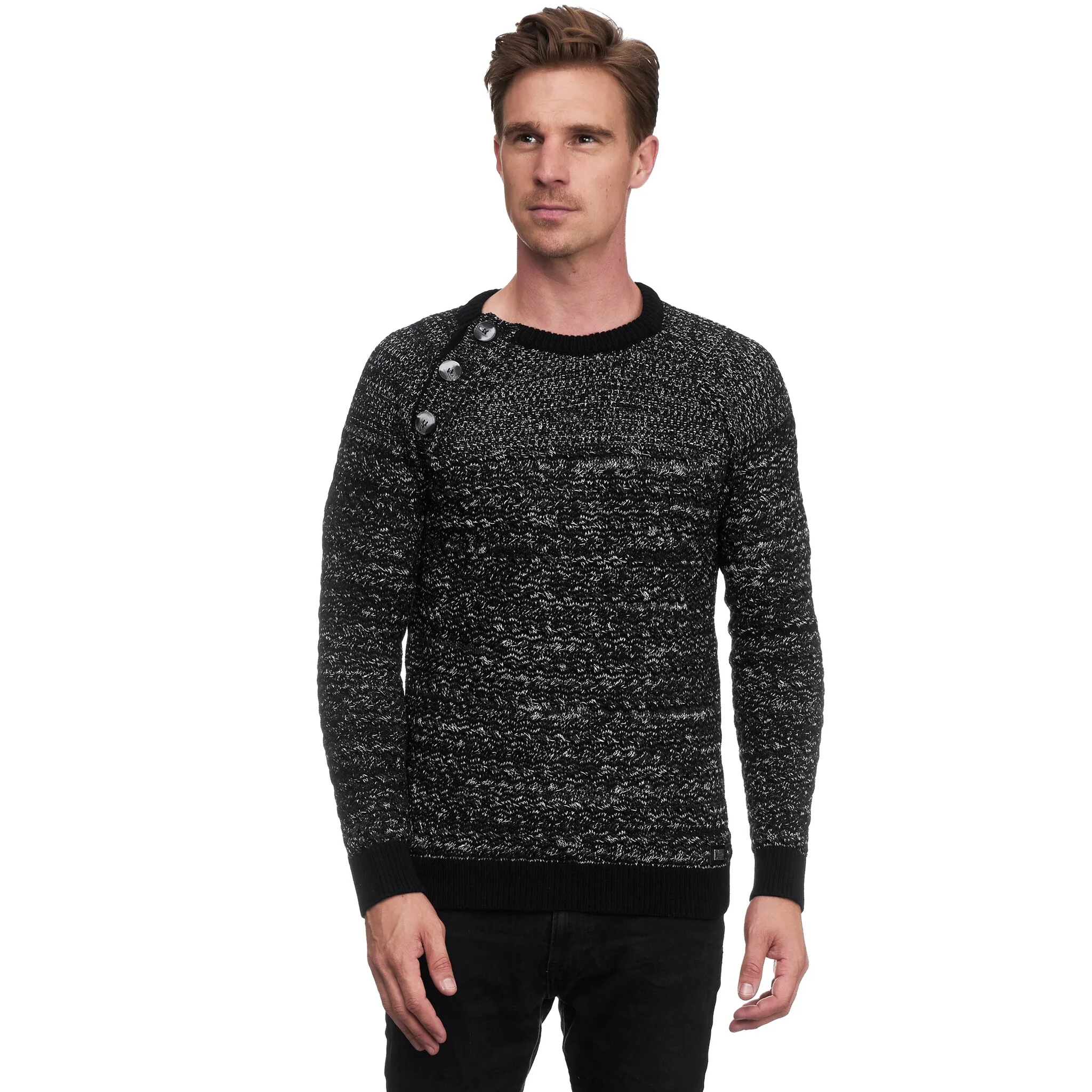 Вязаный свитер Rusty Neal с модными пуговицами, черно-белый
Вязаный свитер Rusty Neal с модными пуговицами, черно-белый