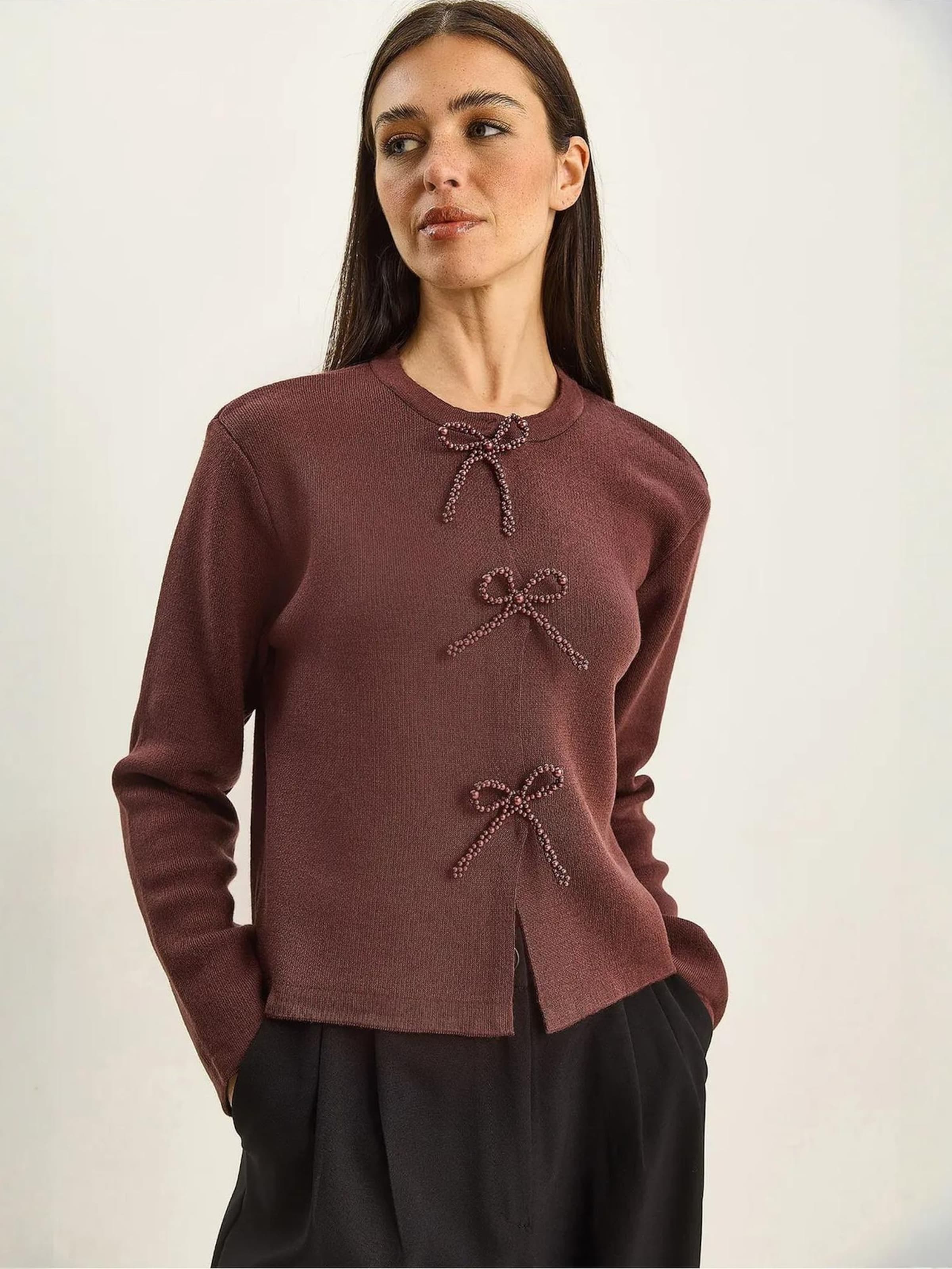 Bianco Lucci Вязаный кардиган в каштаново-коричневом цвете
Bianco Lucci Вязаный кардиган в каштаново-коричневом цвете