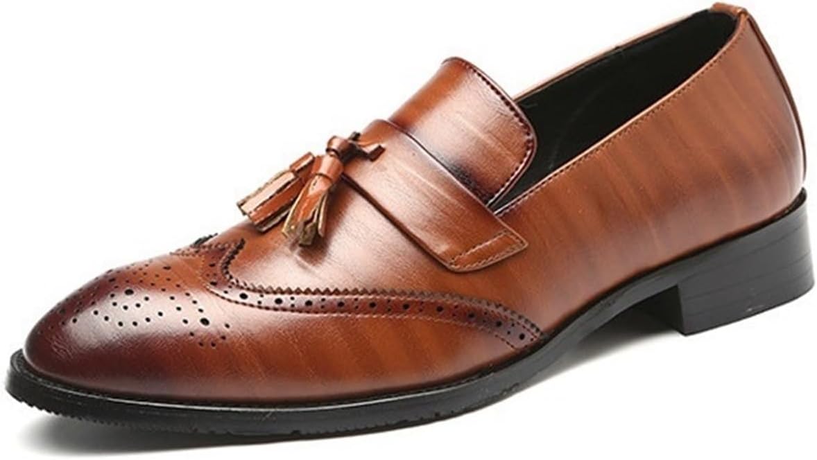 Мужские кожаные лоферы с кисточками, слипоны с узором вингтип, формальные деловые туфли, повседневная обувь на каждый день, модные обувь с заостренным носком для прогулок и официального стиля Generic, коричневый
Мужские кожаные лоферы с кисточками, слипоны с узором вингтип, формальные деловые туфли, повседневная обувь на каждый день, модные обувь с заостренным носком для прогулок и официального стиля Generic, коричневый