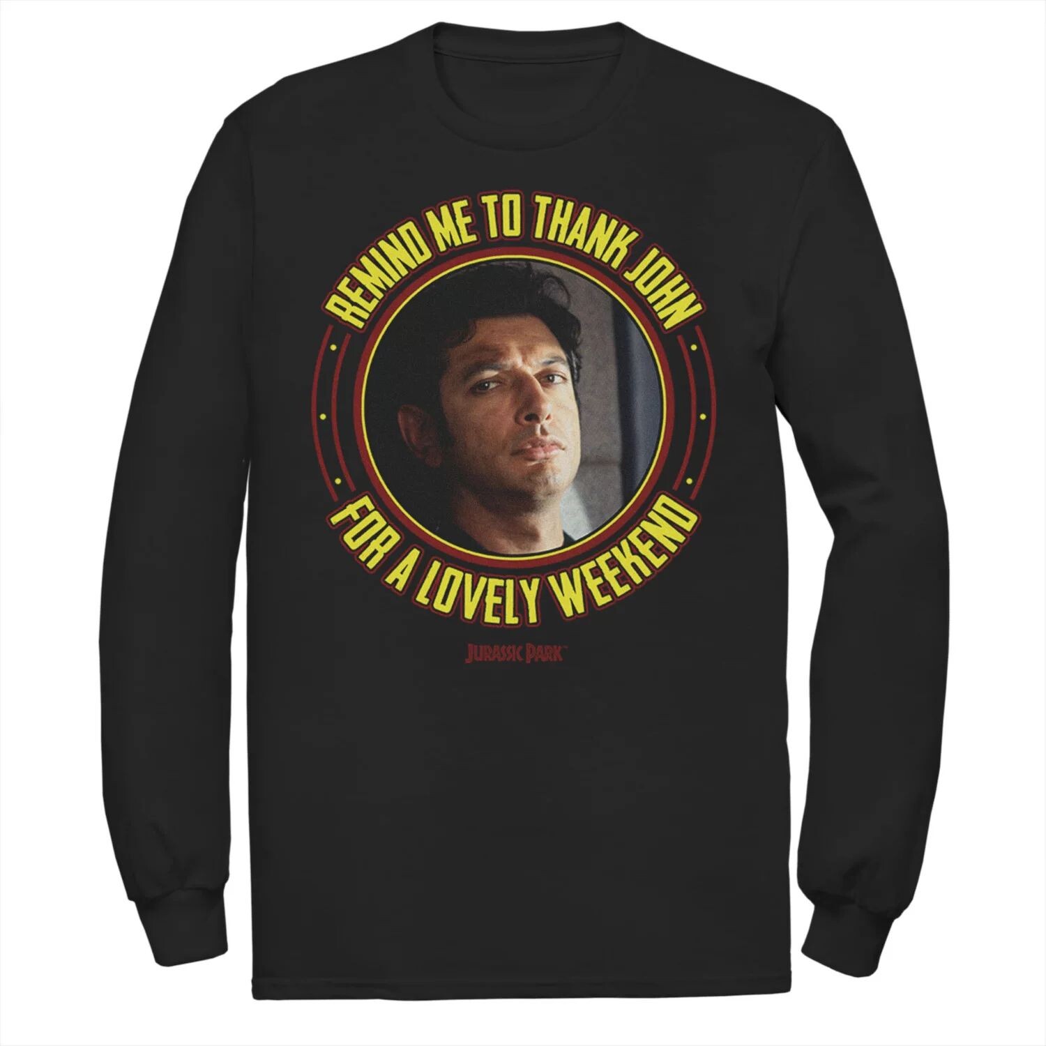 Мужская футболка «Парк Юрского периода» «Напомни мне раскатать Джона за футболку с длинными рукавами выходного дня» Licensed Character, черный
Мужская футболка «Парк Юрского периода» «Напомни мне раскатать Джона за футболку с длинными рукавами выходного дня» Licensed Character, черный