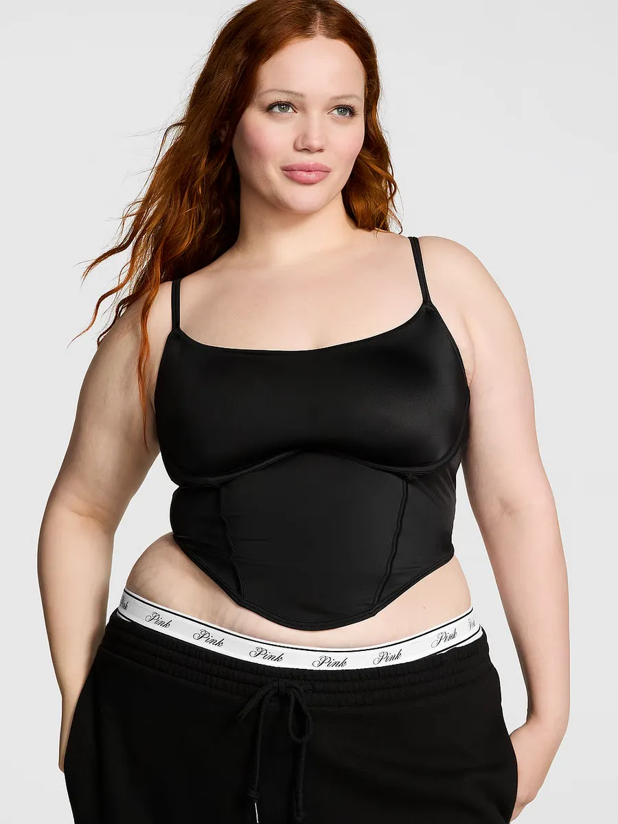 Топ с микрокорсетом на затяжке Pink Bralettes & Bra Tops, черный
Топ с микрокорсетом на затяжке Pink Bralettes & Bra Tops, черный