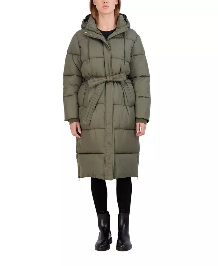 Женская длинная куртка-пуховик с капюшоном и поясом Sebby Collection, зеленый
Женская длинная куртка-пуховик с капюшоном и поясом Sebby Collection, зеленый