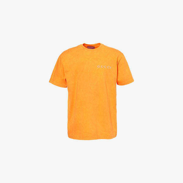 Футболка Gucci с круглым вырезом и принтом логотипа, оранжевый
Футболка Gucci с круглым вырезом и принтом логотипа, оранжевый