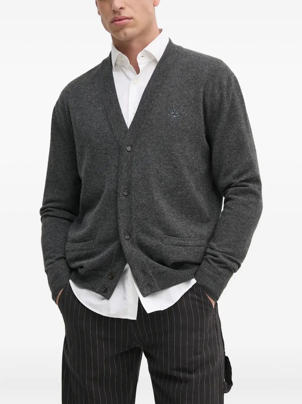 Кардиган с вышитым логотипом Bally, серый
Кардиган с вышитым логотипом Bally, серый