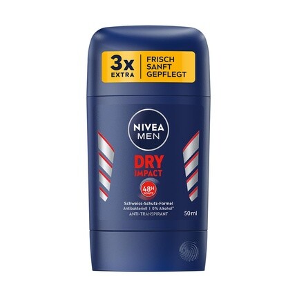 NIVEA MEN Dry Impact Deo Stick 50 мл дезодорант-антиперспирант с формулой защиты от пота на 48 часов и 2 антибактериальными ингредиентами
NIVEA MEN Dry Impact Deo Stick 50 мл дезодорант-антиперспирант с формулой защиты от пота на 48 часов и 2 антибактериальными ингредиентами