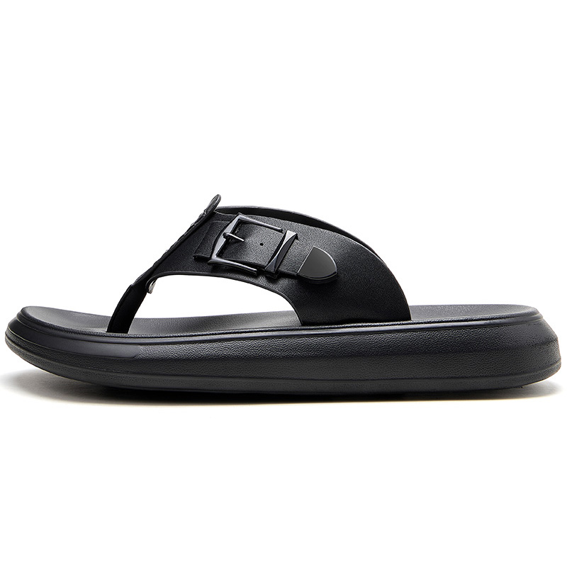 QIE Мужские черные шлепанцы на резиновой подошве 
QIE Мужские черные шлепанцы на резиновой подошве