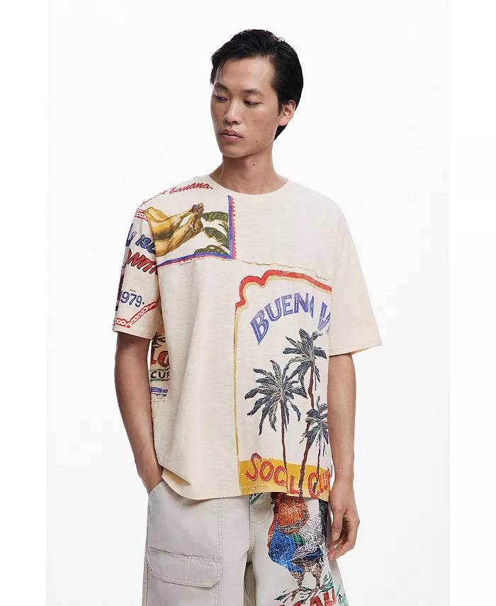 Мужская футболка BuenaVida с открыточным принтом Desigual, загар/бежевый
Мужская футболка BuenaVida с открыточным принтом Desigual, загар/бежевый