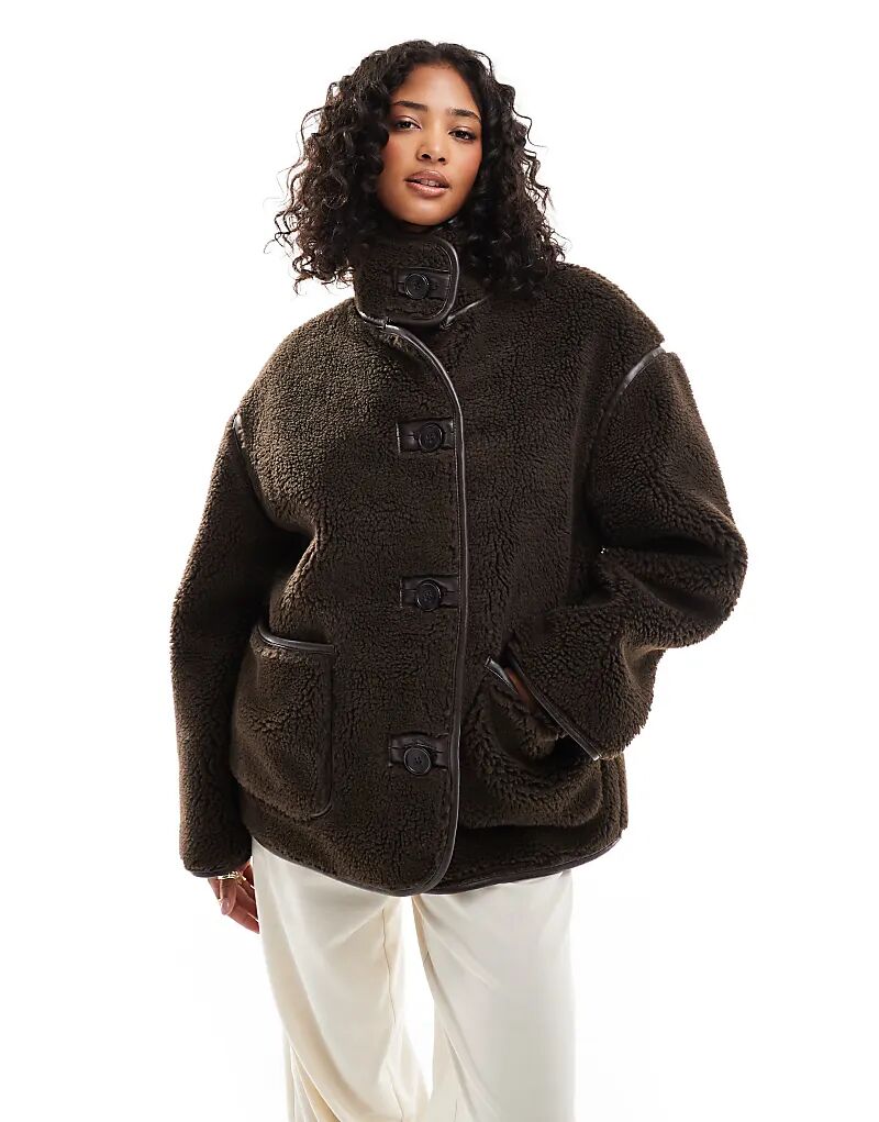 Куртка с воротником-трубой borg цвета шоколада ASOS DESIGN, Коричневый, Куртка с воротником-трубой borg цвета шоколада ASOS DESIGN
Куртка с воротником-трубой borg цвета шоколада ASOS DESIGN, Коричневый, Куртка с воротником-трубой borg цвета шоколада ASOS DESIGN