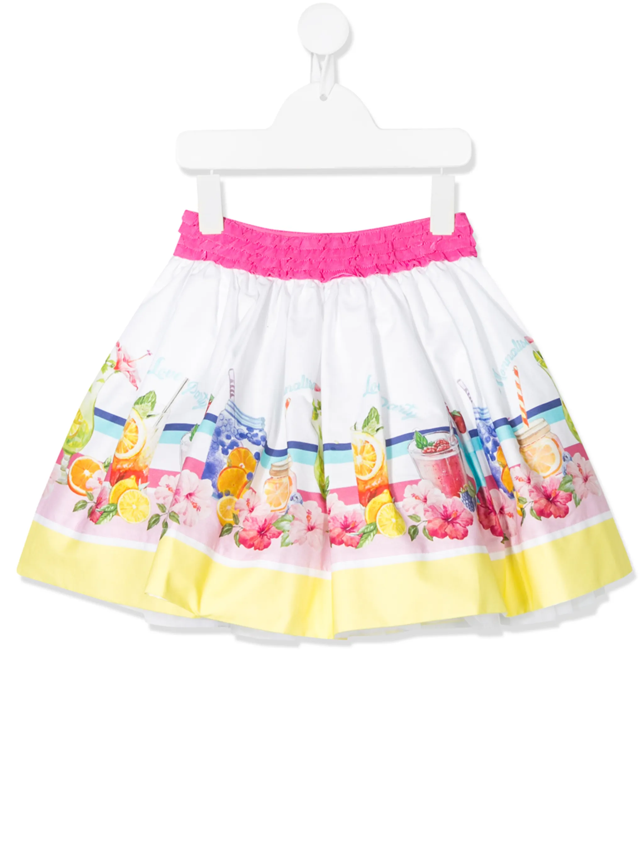 Расклешенная мини-юбка с графичным принтом Monnalisa, белый
Расклешенная мини-юбка с графичным принтом Monnalisa, белый