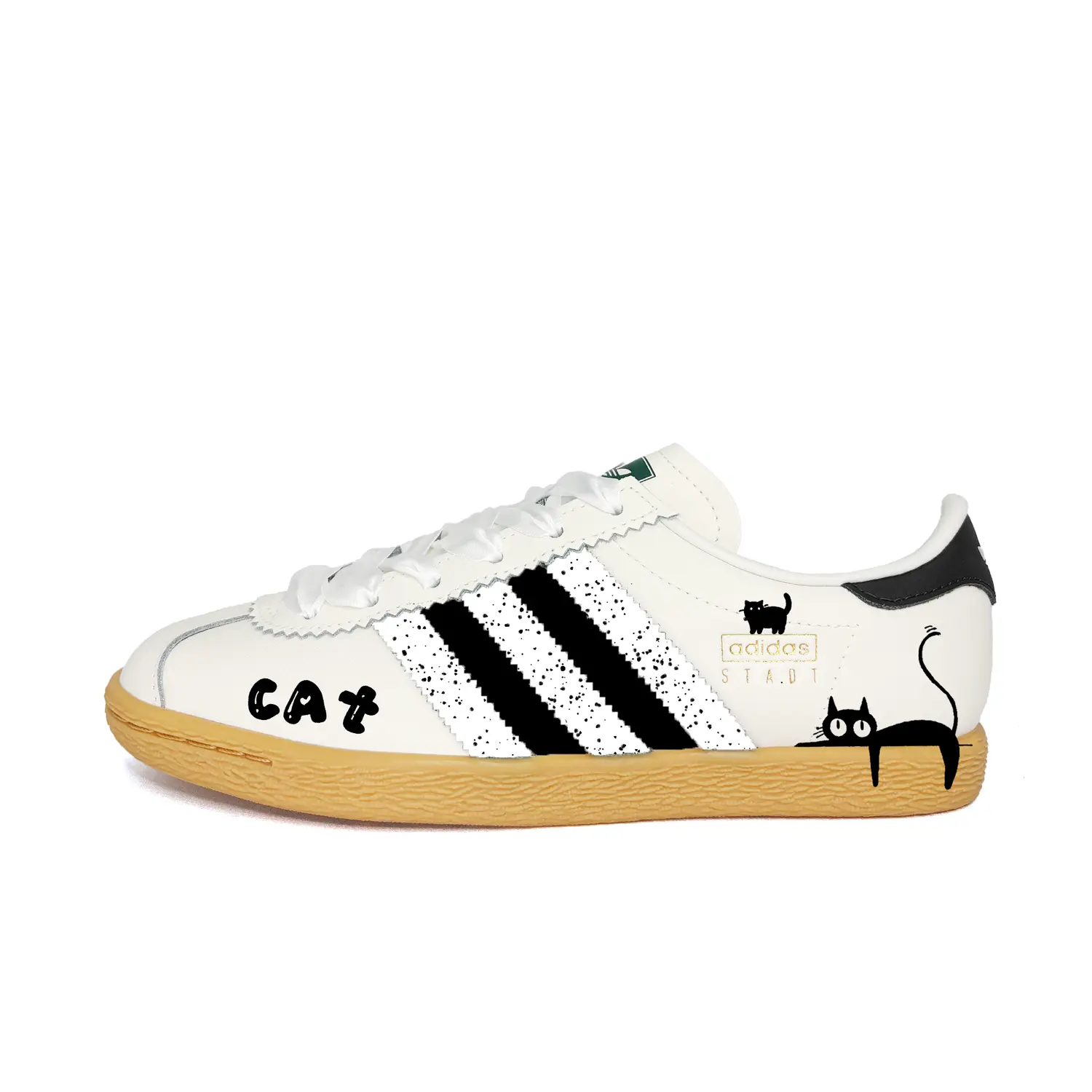 Stadt Cat 3 Stripes устойчивые к истиранию низкие немецкие армейские кроссовки unisex Adidas Originals, черный/белый
Stadt Cat 3 Stripes устойчивые к истиранию низкие немецкие армейские кроссовки unisex Adidas Originals, черный/белый