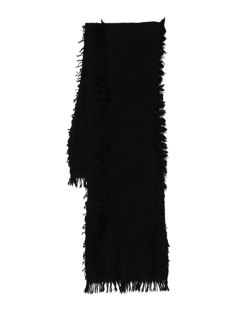 Шерстяной шарф с бахромой Yohji Yamamoto, черный
Шерстяной шарф с бахромой Yohji Yamamoto, черный