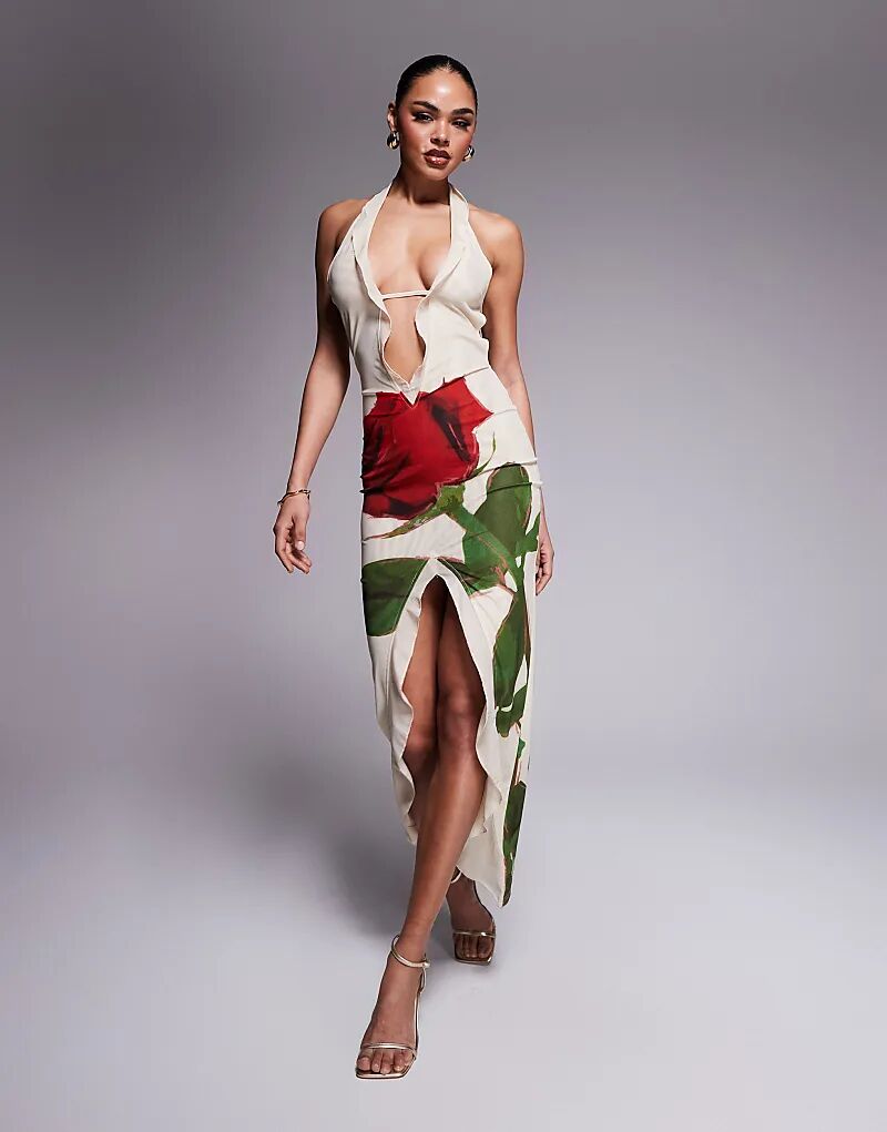 Эксклюзивное платье Murci с сетчатым лифом, оборками, халтером, глубоким декольте, разрезом спереди и открытой спиной в кремово-розовом цвете
Эксклюзивное платье Murci с сетчатым лифом, оборками, халтером, глубоким декольте, разрезом спереди и открытой спиной в кремово-розовом цвете