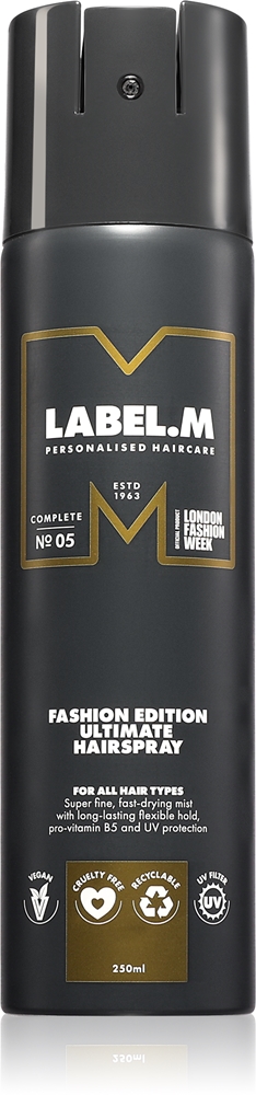 Лак для волос Fashion Edition для всех типов волос Label.M, 250 мл
Лак для волос Fashion Edition для всех типов волос Label.M, 250 мл