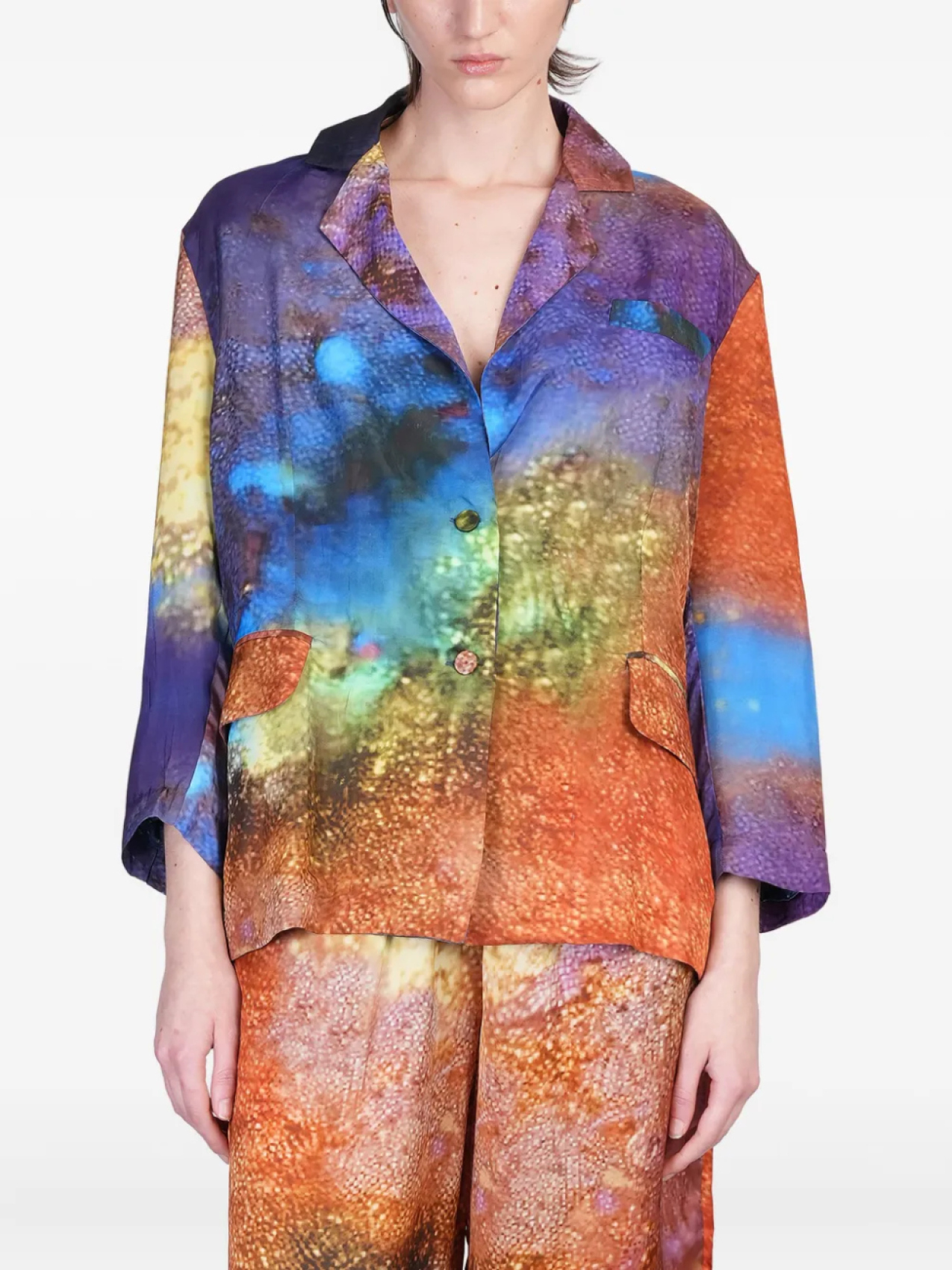 Блейзер с абстрактным принтом YAVI, синий
Блейзер с абстрактным принтом YAVI, синий