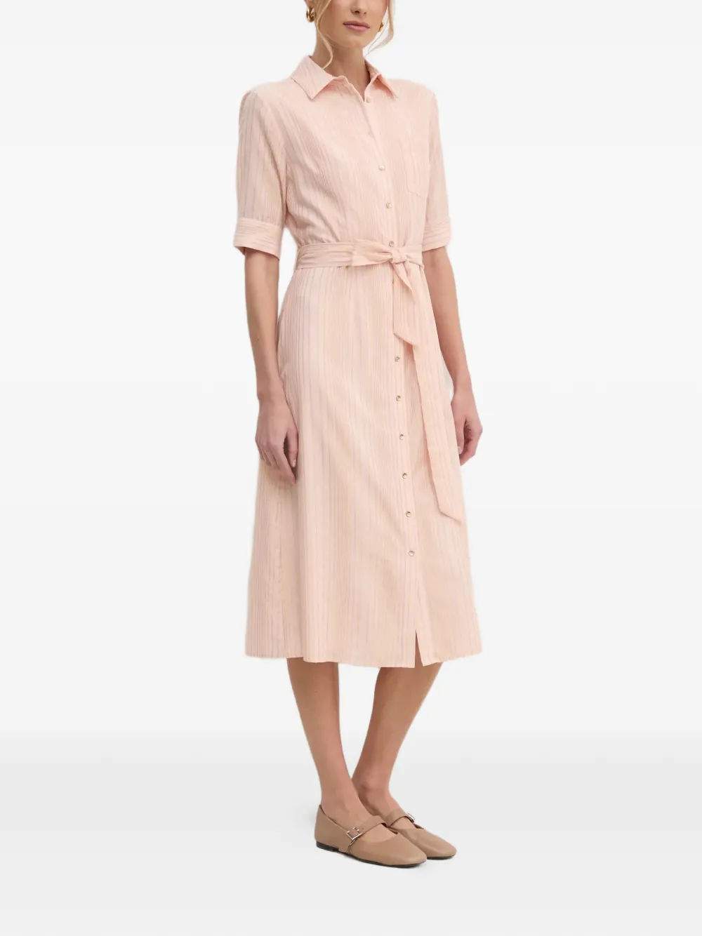 Платье-рубашка в полоску с поясом Fracomina, розовый
Платье-рубашка в полоску с поясом Fracomina, розовый