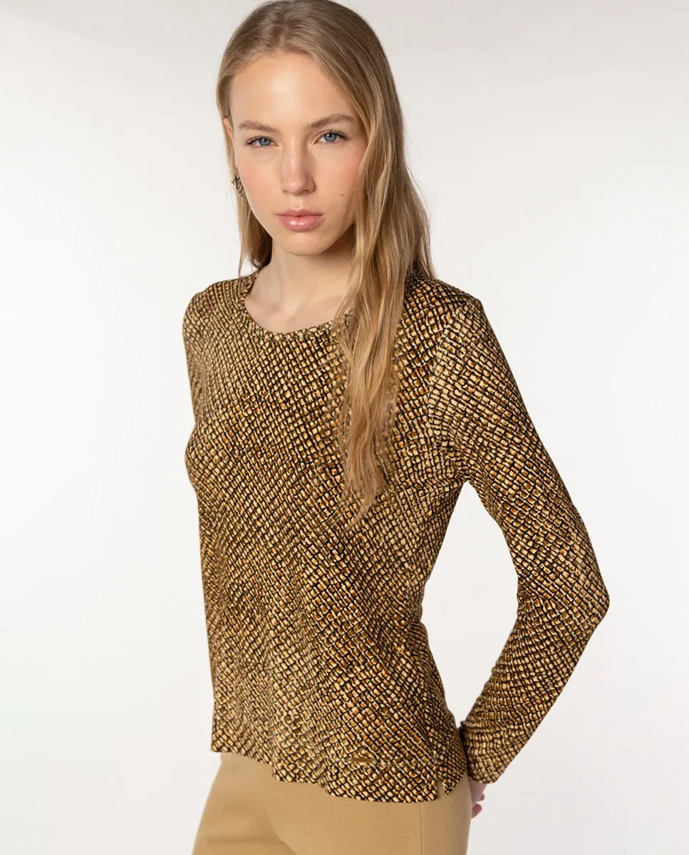 Женская футболка с геометрическим принтом и круглым вырезом Naulover, коричневый
Женская футболка с геометрическим принтом и круглым вырезом Naulover, коричневый