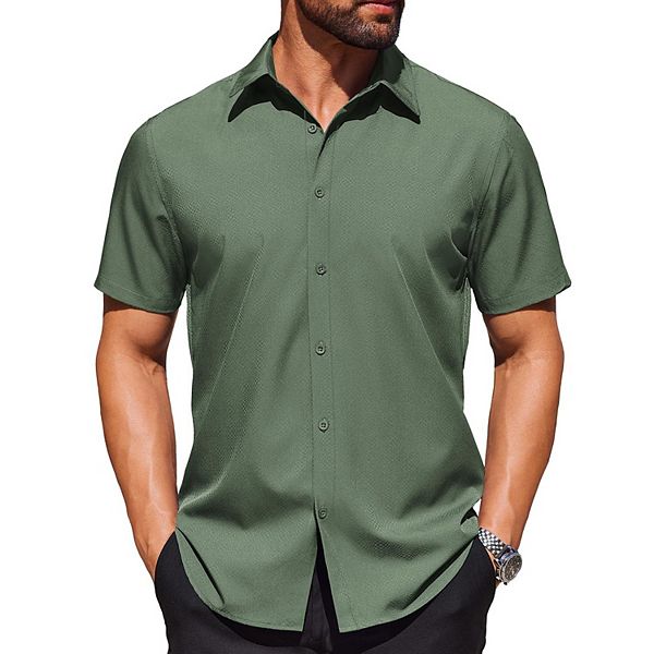 Рубашка мужская с коротким рукавом, не мнущаяся, текстурированная Coofandy, Army Green
Рубашка мужская с коротким рукавом, не мнущаяся, текстурированная Coofandy, Army Green