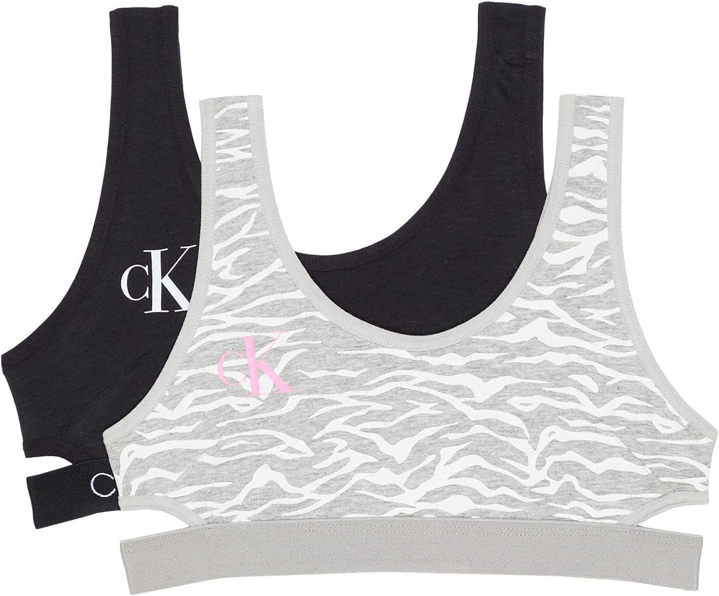 Комплект из двух бюстгальтеров-бралеттов Calvin Klein для девочек с вырезами, Black Logo/Heather Gray Ck Tigris
Комплект из двух бюстгальтеров-бралеттов Calvin Klein для девочек с вырезами, Black Logo/Heather Gray Ck Tigris