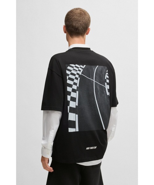 Футболка из хлопкового трикотажа с гоночным принтом HUGO, черный
Футболка из хлопкового трикотажа с гоночным принтом HUGO, черный