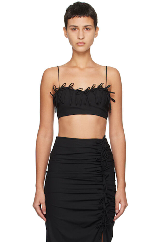 Черная драпированная майка GANNI
Черная драпированная майка GANNI