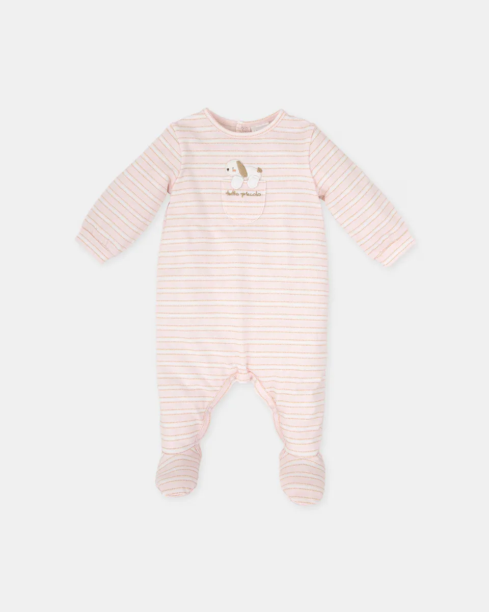 Длинный розовый полосатый комбинезон для девочки с питомцем Tutto Piccolo
Длинный розовый полосатый комбинезон для девочки с питомцем Tutto Piccolo