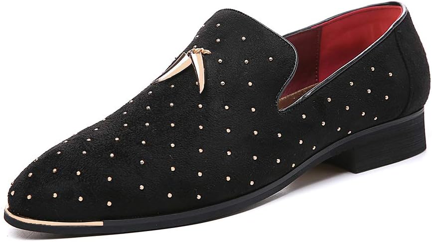 Мужские замшевые лоферы YYQL с золотыми заклепками, благородный дизайн, острый носок, бархатные лоферы, обувь для вечеринок, размер 7-13, черный
Мужские замшевые лоферы YYQL с золотыми заклепками, благородный дизайн, острый носок, бархатные лоферы, обувь для вечеринок, размер 7-13, черный