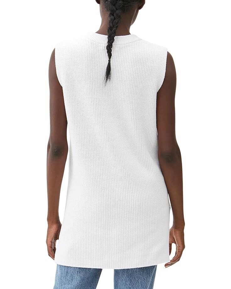 Свитер Michael Stars Sydney Cotton Sweater Vest with Side Slits, белый 
Свитер Michael Stars Sydney Cotton Sweater Vest with Side Slits, белый