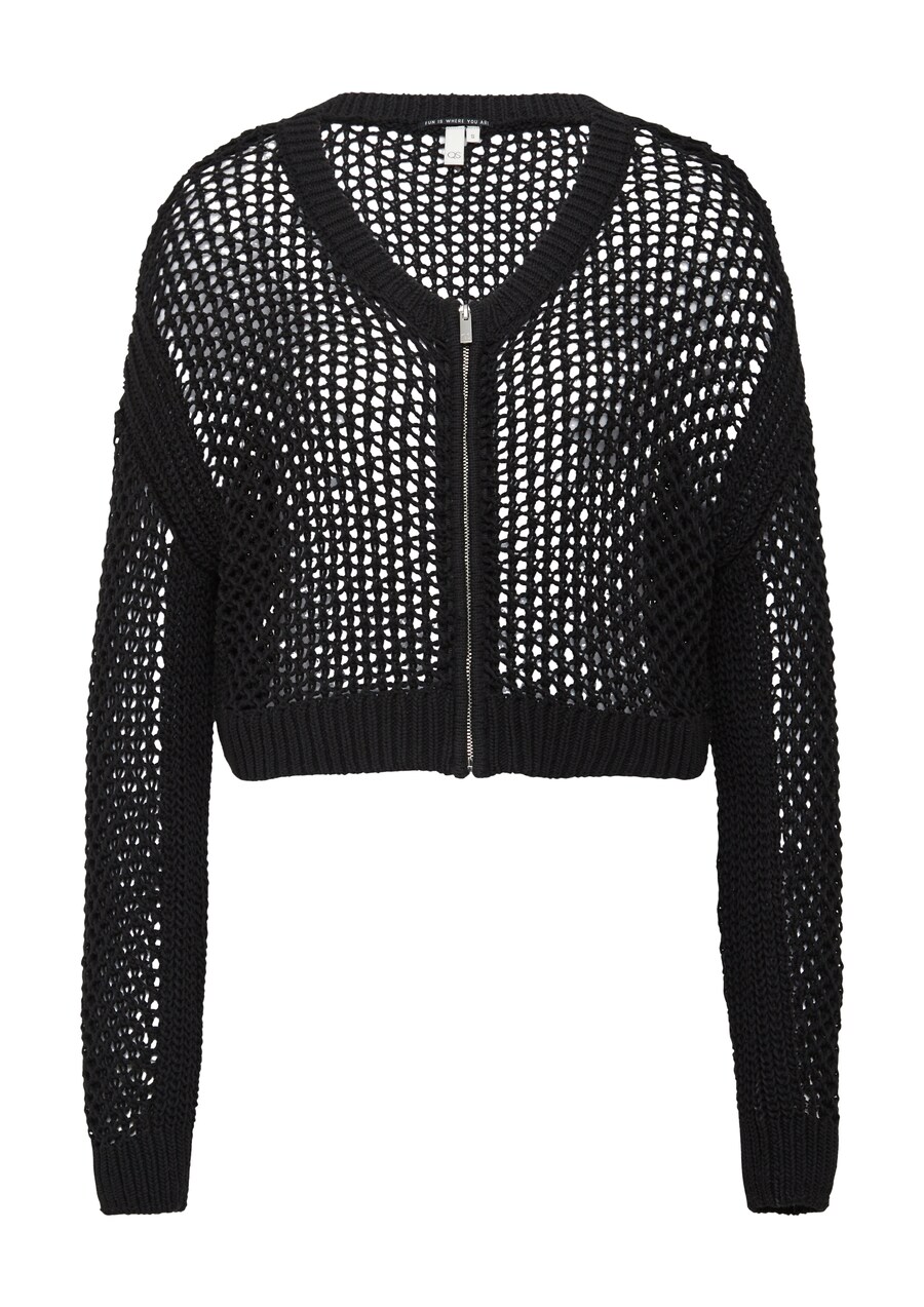 Вязаный кардиган QS, черный 
Вязаный кардиган QS, черный