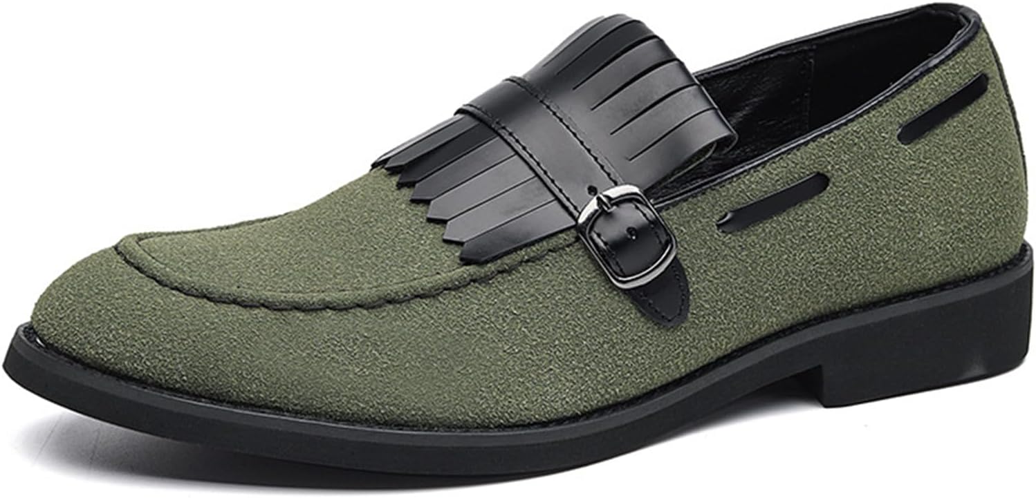Мужские кожаные лоферы с бахромой и монк-ремнем, классические слипоны с заостренным носком, низким массивным каблуком, для делового, официального или свадебного образа, туфли под смокинг Tokouk, зеленый
Мужские кожаные лоферы с бахромой и монк-ремнем, классические слипоны с заостренным носком, низким массивным каблуком, для делового, официального или свадебного образа, туфли под смокинг Tokouk, зеленый