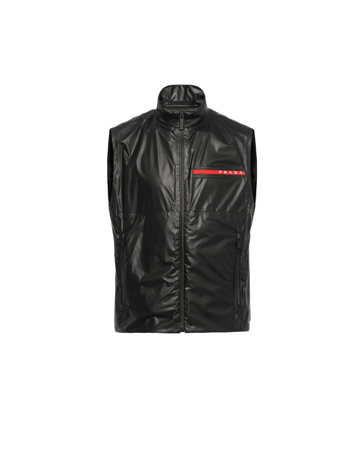 Жилет из легкого переработанного нейлона Prada, черный
Жилет из легкого переработанного нейлона Prada, черный