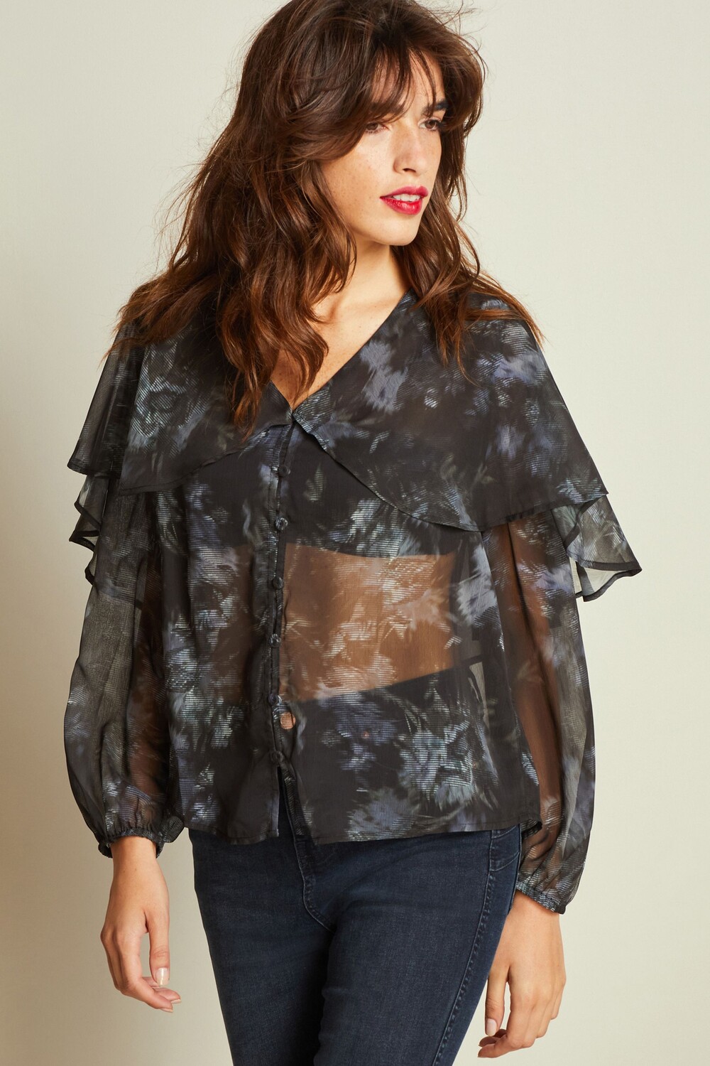 Блузка с длинными рукавами и накидкой Next, синий
Блузка с длинными рукавами и накидкой Next, синий