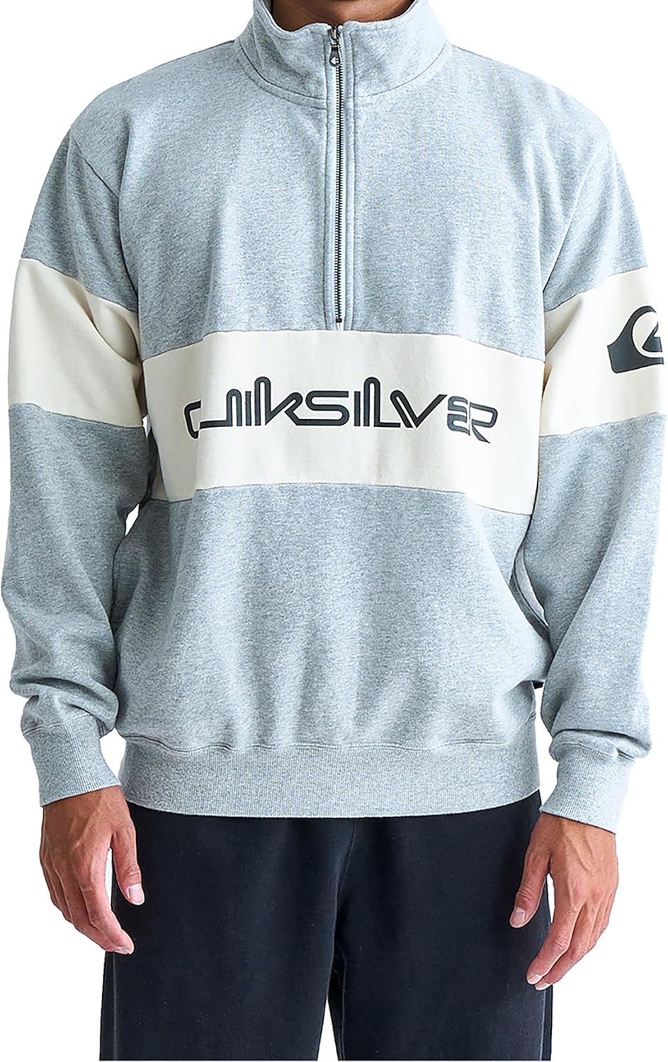 Мужская толстовка Quiksilver с большим логотипом, свободного кроя, на молнии до середины груди
Мужская толстовка Quiksilver с большим логотипом, свободного кроя, на молнии до середины груди