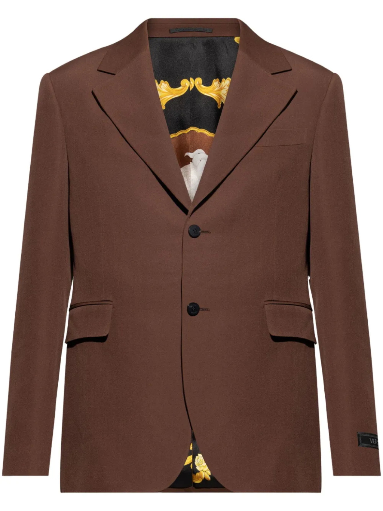 Блейзер с аппликацией логотипа Versace, коричневый
Блейзер с аппликацией логотипа Versace, коричневый