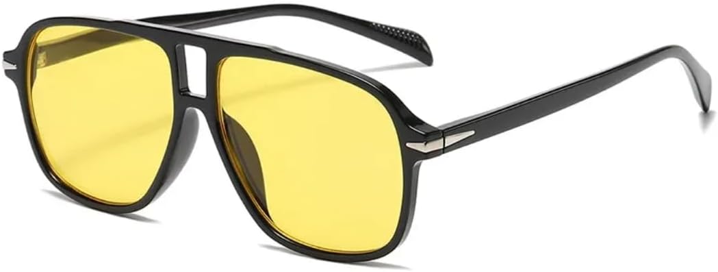 Солнцезащитные очки с защитой UV400 | Двойная перемычка, заклепки, синие линзы | для женщин и мужчин, для занятий спортом на открытом воздухе и вождения DSVIGF, Black Yellow
Солнцезащитные очки с защитой UV400 | Двойная перемычка, заклепки, синие линзы | для женщин и мужчин, для занятий спортом на открытом воздухе и вождения DSVIGF, Black Yellow