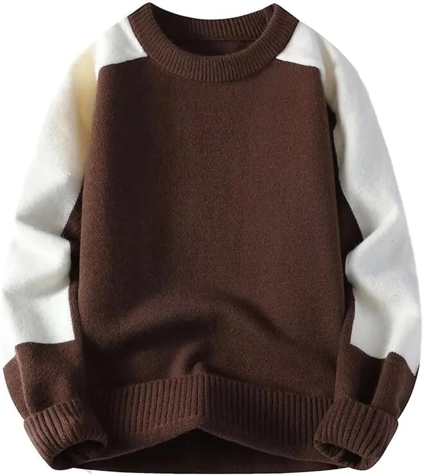 Мужской повседневный свитер с круглым вырезом — вязаный пуловер в стиле пэчворк
Мужской повседневный свитер с круглым вырезом — вязаный пуловер в стиле пэчворк