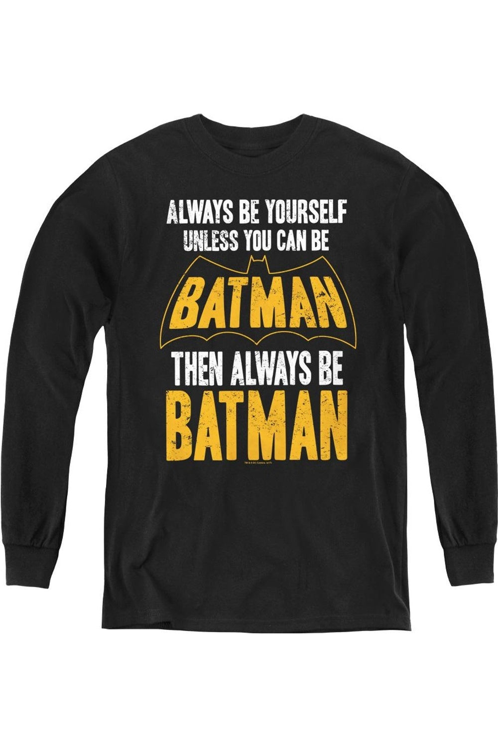 Футболка с длинным рукавом для детей "Бэтмен, будь Бэтменом" Gildan, черный
Футболка с длинным рукавом для детей "Бэтмен, будь Бэтменом" Gildan, черный