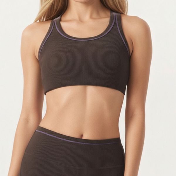 Женский спортивный топ с ребристым рэйсербэком, круглым вырезом и средней поддержкой Anna-Kaci, Brown
Женский спортивный топ с ребристым рэйсербэком, круглым вырезом и средней поддержкой Anna-Kaci, Brown