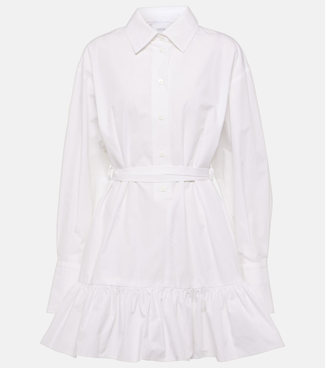 Платье-рубашка из хлопка с оборками Patou, белый
Платье-рубашка из хлопка с оборками Patou, белый