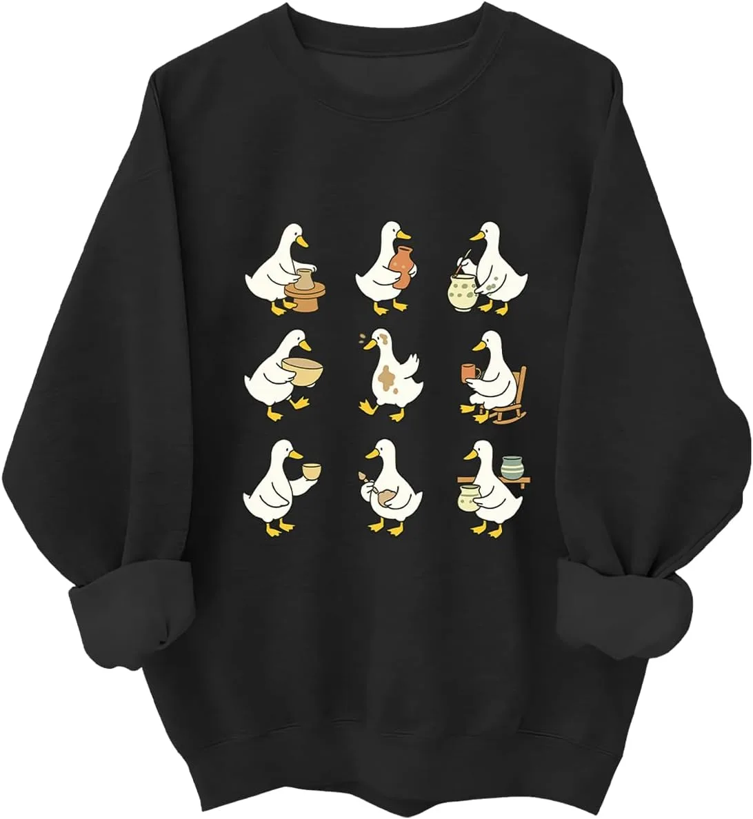 Толстовка с принтом "Cute Goose Pottery" JIONOCY
Толстовка с принтом "Cute Goose Pottery" JIONOCY