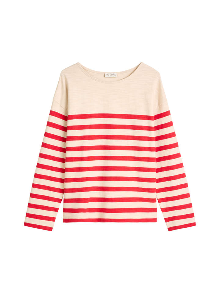 Marc O'Polo Полосатая футболка с длинным рукавом свободного кроя, средне-красного цвета
Marc O'Polo Полосатая футболка с длинным рукавом свободного кроя, средне-красного цвета