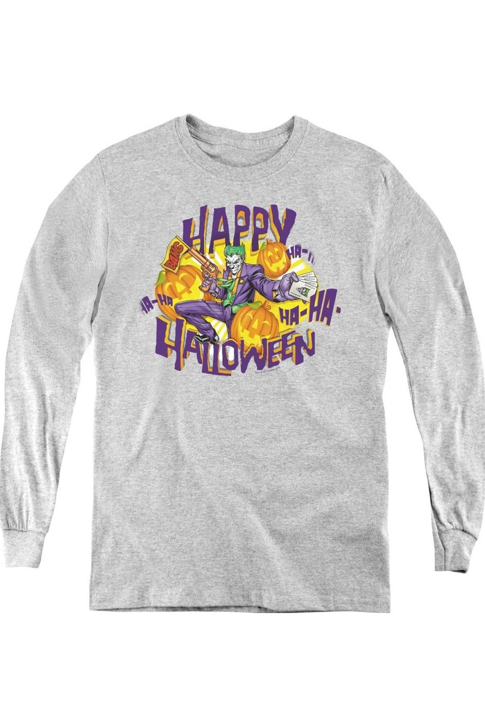 Футболка с длинным рукавом Batman "Ха-ха Хэллоуин" для детей Gildan, Athletic Heather
Футболка с длинным рукавом Batman "Ха-ха Хэллоуин" для детей Gildan, Athletic Heather