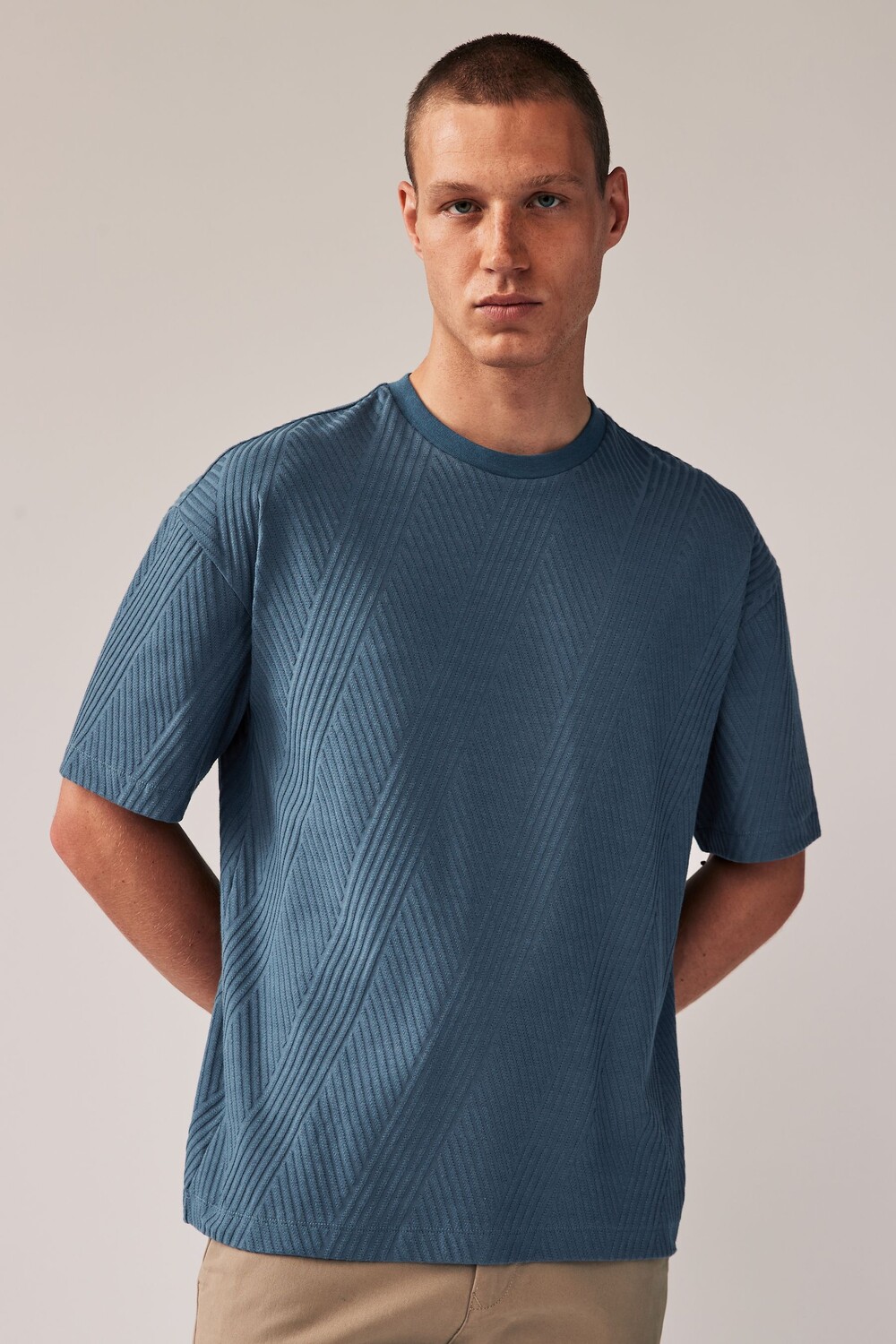 Текстурированная футболка Next, синий
Текстурированная футболка Next, синий