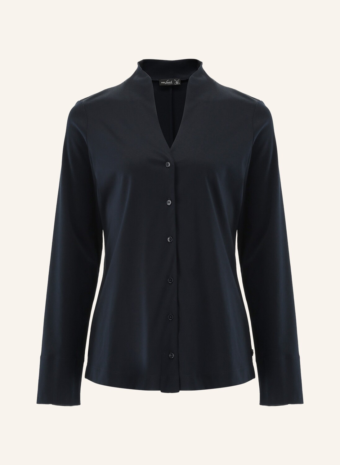 Блузка современного кроя, длинные рукава, воротник-кубок. Van Laack, синий
Блузка современного кроя, длинные рукава, воротник-кубок. Van Laack, синий