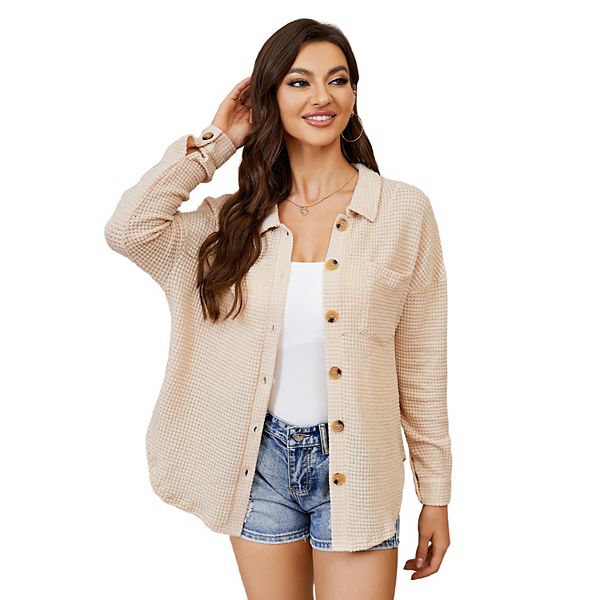 Женская вязаная рубашка-блуза с карманами на груди, оверсайз, длинный рукав Seoria, Apricot
Женская вязаная рубашка-блуза с карманами на груди, оверсайз, длинный рукав Seoria, Apricot