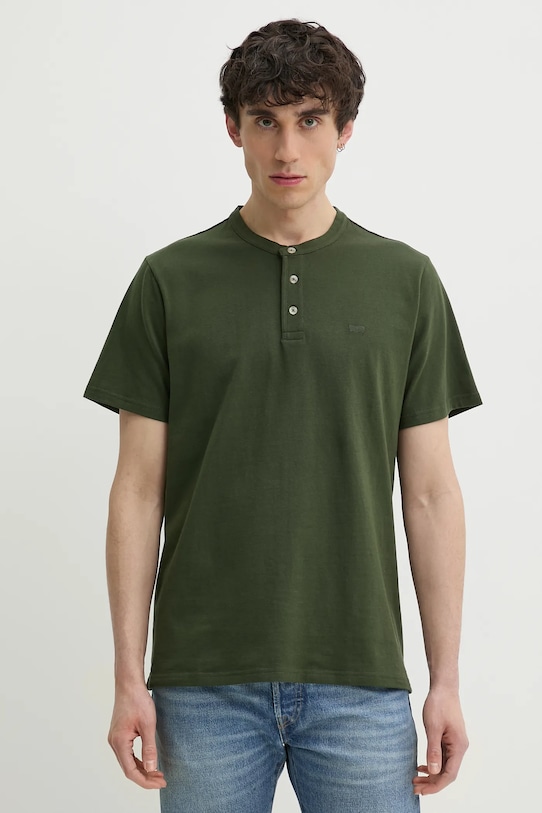 Хлопковая футболка с коротким рукавом HM Henley Levi'S, зеленый
Хлопковая футболка с коротким рукавом HM Henley Levi'S, зеленый